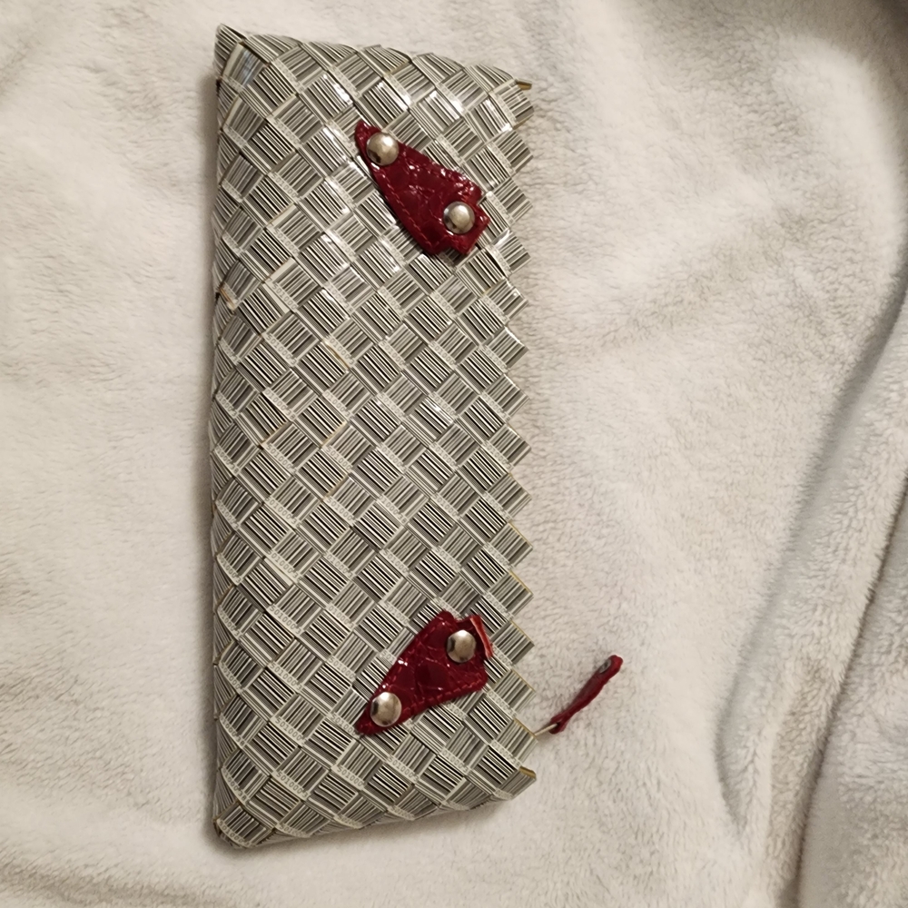 Nahui Ollin Barcode Pattern Candy Wrapper Clutch … - image 1